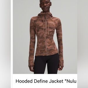 Lululemon Camo Hooded Define Jacket, size 10